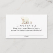 Winter Polar Beer Luier Raffle Baby shower Informatiekaartje (Voorkant)