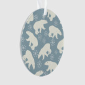 Winter Polar-Beer naadloos patroon + uw ideeën Ornament (voorkant)