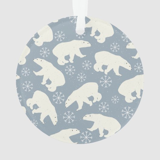 Winter Polar-Beer naadloos patroon + uw ideeën Ornament (achterkant)