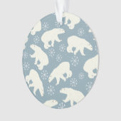 Winter Polar-Beer naadloos patroon + uw ideeën Ornament (voorkant)