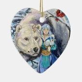 Winter Polar Beer~ornament Keramisch Ornament (Rechts)