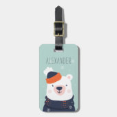 Winter Polar Beer Personalized Bag Label | Munt Bagagelabel (Voorkant verticaal)