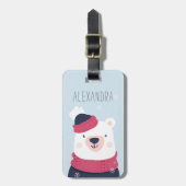 Winter Polar Beer Personalized Bag Label | Sky Bagagelabel (Voorkant verticaal)