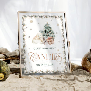 Winter Polar Beer Raad eens hoeveel Snoepjes Poster