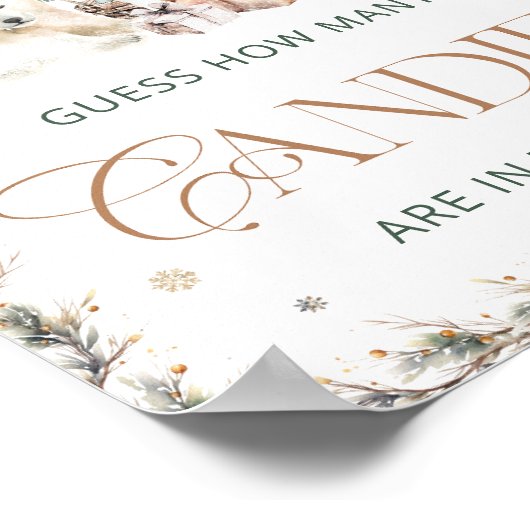 Winter Polar Beer Raad eens hoeveel Snoepjes Poster (Hoek)