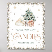 Winter Polar Beer Raad eens hoeveel Snoepjes Poster (Voorkant)