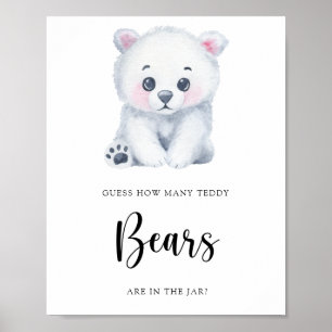 Winter Polar Beer - raad eens hoeveel teddyberen Poster