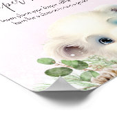 Winter Polar Beer roze Baby shower teken Poster (Hoek)