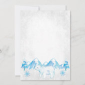 Winter Polar Beer Snow Boy Baby shower Invitation Kaart (Achterkant)