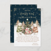 Winter Polar Beer Snowflake Baby shower Bedankkaart (Voorkant / Achterkant)