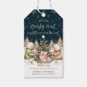 Winter Polar Beer Snowflake Baby shower Cadeaulabel (Voorkant)