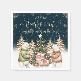 Winter Polar Beer Snowflake Baby shower Servet