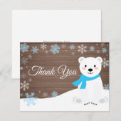 Winter Polar Beer Snowflake Blue Hartelijk dank Bedankkaart (Voorkant / Achterkant)