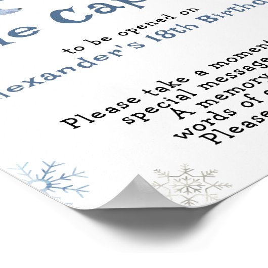 Winter Polar Beer Time Capsule 1e verjaardag Poster (Hoek)