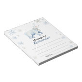 Winter Polar beer verjaardagscapsule bericht Notitieblok (Schuin)