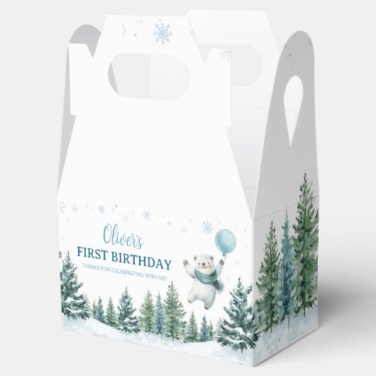 Winter Polar Beer Verjaardagsfeest Bedankdoosjes (Geopend)