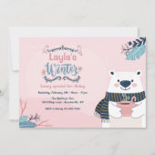 Winter Polar Beer Verjaardagsfeest Kaart (Voorkant)