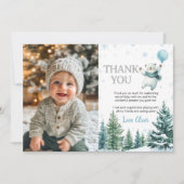 Winter Polar Beer Verjaardagsfoto Dank u kaart (Voorkant)