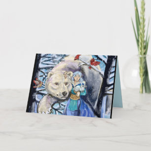 Winter Polar Beer~Wenskaart Feestdagen Kaart