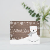 Winter Polar Beer White Snowflake Hartelijk dank Bedankkaart (Staand voorkant)