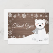 Winter Polar Beer White Snowflake Hartelijk dank Bedankkaart (Voorkant / Achterkant)