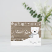 Winter Polar Beer White Snowflake Hartelijk dank Bedankkaart (Staand voorkant)