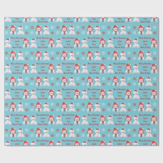 Winter Polar Beren Kinder Kerstmis Cadeaupapier (Vlak)