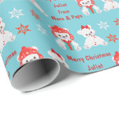 Winter Polar Beren Kinder Kerstmis Cadeaupapier (Rol Hoek)