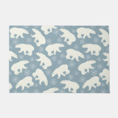 Winter Polar-Beren naadloos patroon + uw ideeën Deurmat (Voorkant)