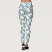 Winter Polar-Beren naadloos patroon + uw ideeën Leggings (Achterkant)