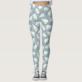 Winter Polar-Beren naadloos patroon + uw ideeën Leggings (Voorkant)