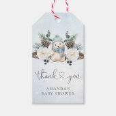 Winter Polar Teddy Bear Boy Baby shower Cadeaulabel (Voorkant)