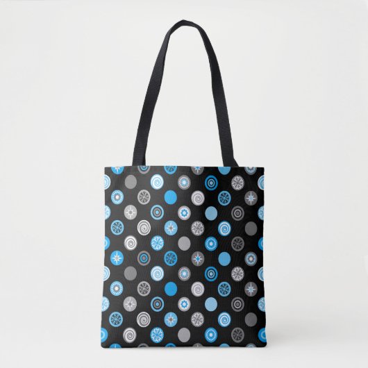 Winter Polka Dots Black Holiday Tas (Voorkant)