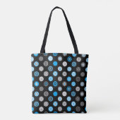 Winter Polka Dots Black Holiday Tas (Achterkant)