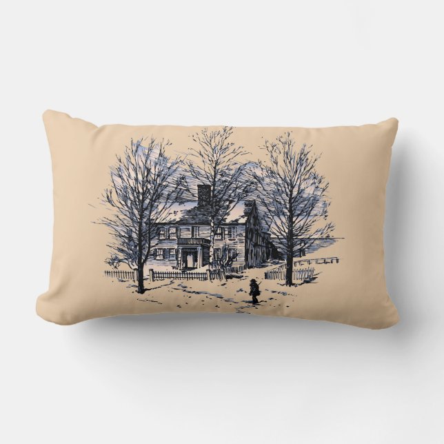 Winter Polyester Lumbar Pillow 13 x 21 inch Kussen (Voorkant)