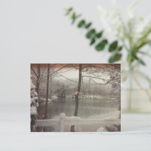 Winter Pond Briefkaart (Staand voorkant)
