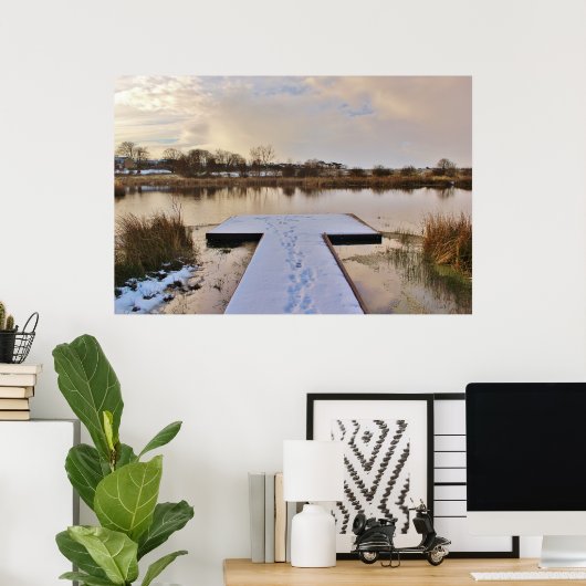 Winter Pond Poster (Thuiskantoor)