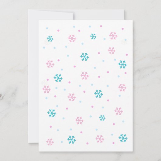 Winter Pool Party Invitation / Girl Penguin Invite Kaart (Achterkant)