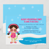 Winter Pool Party Invite Kaart (Voorkant / Achterkant)