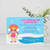 Winter Pool Party Invite Kaart (Staand voorkant)