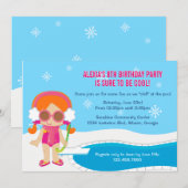 Winter Pool Party Invite Kaart (Voorkant / Achterkant)