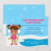 Winter Pool Party Invite Kaart (Voorkant / Achterkant)