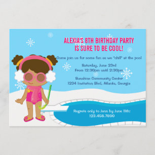 Winter Pool Party Invite Kaart