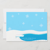 Winter Pool Party Invite Kaart (Achterkant)