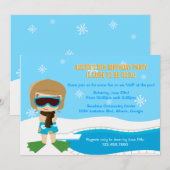 Winter Pool Party Invite Kaart (Voorkant / Achterkant)