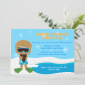 Winter Pool Party Invite Kaart (Staand voorkant)