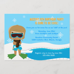 Winter Pool Party Invite Kaart