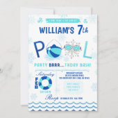 Winter Pool Party | Zwemmen verjaardag uitnodiging (Voorkant)