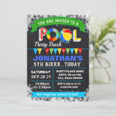 Winter Pool verjaardagsfeestje bash Kaart (Staand voorkant)