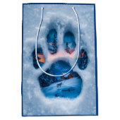 Winter Pootafdruk Tas Medium Cadeauzakje (Voorkant)